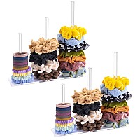 Smuk 2Packs 3Tiers Acrylic Scrunchie Holder Stand Clear Hair Tie Organizer Storage For Women Teen Girls Gifts Scrunchy Hair Ac