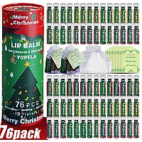 Yopela 76 Pack Christmas Natural Lip Balm Bulk With Vitamin E And Coconut Oil Lip Care Set Moisturizing Soothing And Repairi