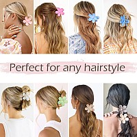 Flower Hair Claw Clips 8 Pieces Nonslip Large Cute Hair Clips For Strong Hold On Thick And Big Hair For Women Available In 8