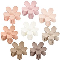 Flower Hair Clips Set 8Pcs Matte Large Claw Clips For Thick Or Thin Hair Strong Hold For Women Daisy Clips In 8 Colors