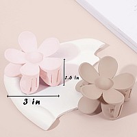 Flower Hair Clips Set 8Pcs Matte Large Claw Clips For Thick Or Thin Hair Strong Hold For Women Daisy Clips In 8 Colors