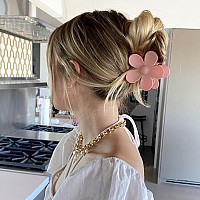 Flower Hair Clips Set 8Pcs Matte Large Claw Clips For Thick Or Thin Hair Strong Hold For Women Daisy Clips In 8 Colors