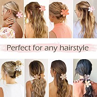 Flower Hair Clips Set 8Pcs Matte Large Claw Clips For Thick Or Thin Hair Strong Hold For Women Daisy Clips In 8 Colors