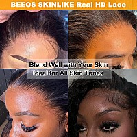 Beeos 5X5 Skinlike Real Hd Lace Closure Wig 010Mm Ultrathin Invisible Hd Lace Preplcuked Bleached Knots 250 Desnity Body Wa