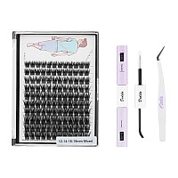 Dedila Large Traygrafted Mixed 12141618Mm Wide Stem Individual False Eyelashes120 Clusters D Curl Volume Eye Lashes Extensio