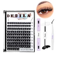 Dedila Large Traygrafted Mixed 10121416Mm Wide Stem Individual False Eyelashes120 Clusters D Curl Volume Eye Lashes Extensio