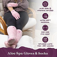 Purple Canyon Moisturizing Socks Gloves And Heel Balm Foot Care Kit Pink Socks And Gloves Infused With Aloe Vera And Vitamin