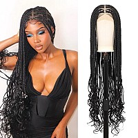 Kalyss 360 Hd Full Lace Braided Wigs For Black Women Knotless Braided Wigs With Baby Hair Box Braid Wig Human Hair Blended Lace