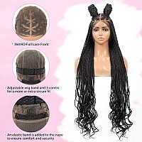 Kalyss 360 Hd Full Lace Braided Wigs For Black Women Knotless Braided Wigs With Baby Hair Box Braid Wig Human Hair Blended Lace