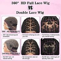 Kalyss 360 Hd Full Lace Braided Wigs For Black Women Knotless Braided Wigs With Baby Hair Box Braid Wig Human Hair Blended Lace