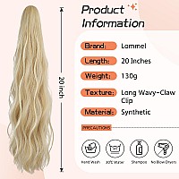 Lommel Ponytail Extension Claw Clip Ponytail Extension For Women 20 Inch Long Wavy Ponytail Extensions Synthetic Ponytail Hairpi