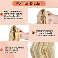 Lommel Ponytail Extension Claw Clip Ponytail Extension For Women 20 Inch Long Wavy Ponytail Extensions Synthetic Ponytail Hairpi