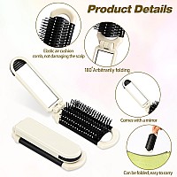 Foldable Travel Hair Brush With Mirror Collapsable Pocket Size Brush Mini Hair Brush Massage Comb Compact Hair Brush Hair Stylin