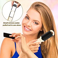 Foldable Travel Hair Brush With Mirror Collapsable Pocket Size Brush Mini Hair Brush Massage Comb Compact Hair Brush Hair Stylin