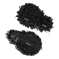 Cetiq Drawstring Ponytail For Black Women Afro Puff Drawstring Ponytail With Bangs Short Kinky Curly Ponytail Bun Pineapple Updo