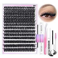 Lash Clusters Kit Fluffy Eyelash Extension Kit Thick Volume Individual Lashes 100D 1018Mm 300Pcs Eyelash Clusters With Bond And