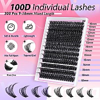 Lash Clusters Kit Fluffy Eyelash Extension Kit Thick Volume Individual Lashes 100D 1018Mm 300Pcs Eyelash Clusters With Bond And