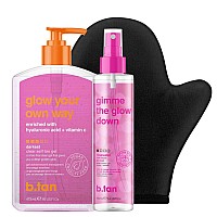 Btan Clear Self Tan Gel Face Mist Kit Glow Your Own Way Mist Bundle Transferresistant Self Tanning Gel With Gradual Se