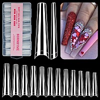 Xxxl Half Nail Tipsbornbyme No C Half Coffin Nail Tip Long Clear Nail Tips For Acrylic Nail Extension