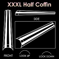 Xxxl Half Nail Tipsbornbyme No C Half Coffin Nail Tip Long Clear Nail Tips For Acrylic Nail Extension