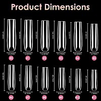 Xxxl Nail Tipsbornbyme Long Square Nail Tip Clear Nail Tips For Acrylic Nail Extension Press On Nails