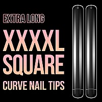 Xxxxl Extra Long Nail Tips Bornbyme 100Pcs Clear Curve Nail Tips Acrylic Full Straight Nail Tip