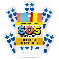 Sos Saver Of Skin Fun Shape Blemish Patches Fast Acting Hydrocolloid For Pimples Zits Acne And Face Blemishes Latexfree