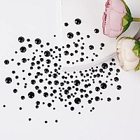 Canvalite 1500Pcs Black Rhinestones Flat Back Gems Nail Rhinestones Nail Art Gems With Pick Up Tweezers And Rhinestone Picker D