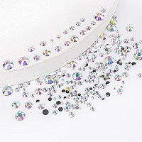 Canvalite 1500Pcs Rhinestones Flat Back Gems Nail Rhinestones Nail Art Gems With Pick Up Tweezers And Rhinestone Picker Dotting