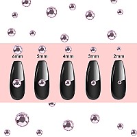 Canvalite 1500Pcs Pink Rhinestones Flat Back Gems Nail Rhinestones Nail Art Gems With Pick Up Tweezers And Rhinestone Picker Do