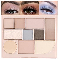 Shimmer Matte Eyeshadow Palettelongwearing Highly Pigmented Natural Beige Gold Glitter Powder Paletmatt Shiny Eye Makeup Palet