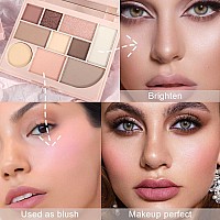 Shimmer Matte Eyeshadow Palettelongwearing Highly Pigmented Natural Beige Gold Glitter Powder Paletmatt Shiny Eye Makeup Palet