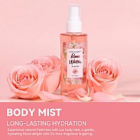 Body Earth Body Mist Gift Set Spa Gifts For Women Perfume Body Lotion And Body Scrub In A Rose Water Box Perfect Birthda