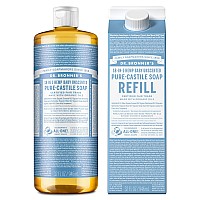 Dr Bronners Purecastile Liquid Soap Bottle Refill Carton Made With Regenerative Organic Certified Oils 82 Less Plastic1