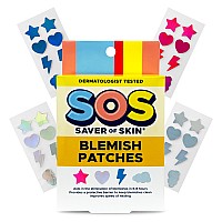 Sos Saver Of Skin Fun Shape Blemish Patches Fast Acting Hydrocolloid For Pimples Zits Acne And Face Blemishes Latexfree