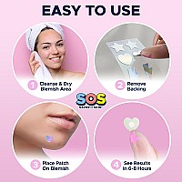 Sos Saver Of Skin Fun Shape Blemish Patches Fast Acting Hydrocolloid For Pimples Zits Acne And Face Blemishes Latexfree