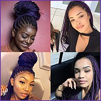 Purplelight Green Pre Stretched Braiding Hair 2 Packs Pre Feathered Braid Hair Extensions 30 Inches Kanekalon Hair Braids