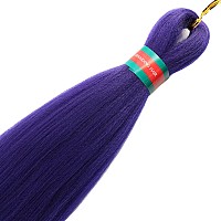 Lavender Purple Pre Stretched Braiding Hair 2 Packs Pre Feathered Braid Hair Extensions 30 Inches Kanekalon Hair Braids