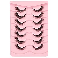 Gmagictobo False Eyelashes Natural Wispy Cat Eye Lashes Pack Short 3D Faux Mink Lashes Soft Strips Lashes Crossed Fake Eyelashes