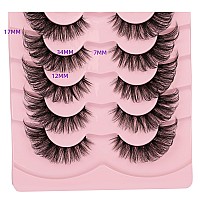 Gmagictobo False Eyelashes Fluffy Wispy Cat Eye Lashes Natural Look Fake Eyelashes Crisscrossed 3D Fox Eye Faux Mink Lashes 8 Pa