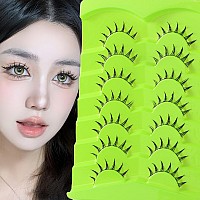 Outopen 7 Pairs Manga Lashes Japanese Anime Cosplay Eyelashes Spiky Wet Look Lashes Asian False Eye Lashes Clusters B07Manga L