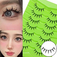 Outopen 7 Pairs Manga Lashes Japanese Anime Cosplay Eyelashes Spiky Wet Look Lashes Asian False Eye Lashes Clusters B07Manga L