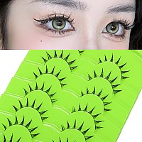 Outopen 7 Pairs Manga Lashes Japanese Anime Cosplay Eyelashes Spiky Wet Look Lashes Asian False Eye Lashes Clusters B07Manga L