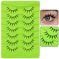 Outopen 7 Pairs Manga Lashes Japanese Anime Cosplay Eyelashes Spiky Wet Look Lashes Asian False Eye Lashes Clusters B07Manga L