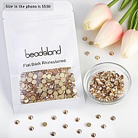 Beadsland 576Pcs Flat Back Crystal Rhinestones Round Gems For Nail Art And Craft Glue Fix Golden Shadow Ss306365Mm