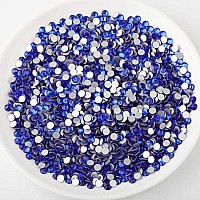 Beadsland 576Pcs Flat Back Crystal Rhinestones Round Gems For Nail Art And Craft Glue Fix Sapphire Ss306365Mm