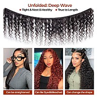 Deep Wave Bundles Human Hair 18 20 22 Inch Human Hair Bundles Deep Wave 100 Unprocessed 12A Wet And Wavy Bundles Double Weft De