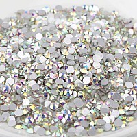 Beadsland 576Pcs Flat Back Crystal Rhinestones Round Gems For Nail Art And Craft Glue Fix Crystal Ab Ss306365Mm