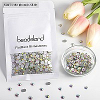 Beadsland 576Pcs Flat Back Crystal Rhinestones Round Gems For Nail Art And Craft Glue Fix Crystal Ab Ss306365Mm