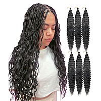 Ocean Wave Crochet Hair For Black Women 18 Inch Curly Braiding Hair For Bohemian Box Braids 2 Curly Crochet Hair 6 Packs Brown